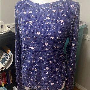 Floral Blue Women's Top
